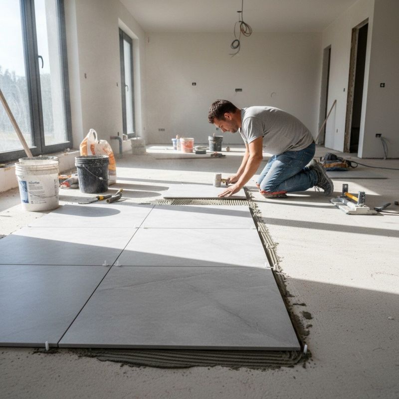 Slate Tile Floor Installation detail